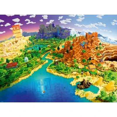 Image of Ravensburger 12000433 World of Minecraft 1500 pieces jigsaw Puzzle for adults and kids age 14 years up, puzzle, gifts fans