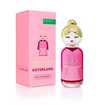 Image of Benetton Sisterland Pink Raspberry, Eau de Toilette for Women Long Lasting Fresh, Young and Modern Fragance Floral, Neroli Musk Notes Ideal Day Wear 80 ml