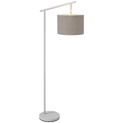 Image of HOMCOM Modern Floor Lamps for Living Room with Rotating Lampshade, Standing Lamp Bedroom, LED Bulb Included, Grey
