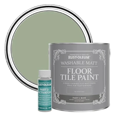 Image of Rust Oleum Green Washable Matt Floor Tile Paint Bramwell 2.5L