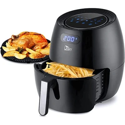 Image of Air Fryer, Uten 6.5L Power Fryer with Digital Display, Rapid Circulation System Adjustable Temperature and 30 Minute Timer for Healthy Oil Free &amp; Low Fat 1800W