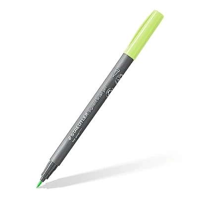 Image of STAEDTLER 371 530 Pigment Arts Brush Pen Lime Green (Box of 10)