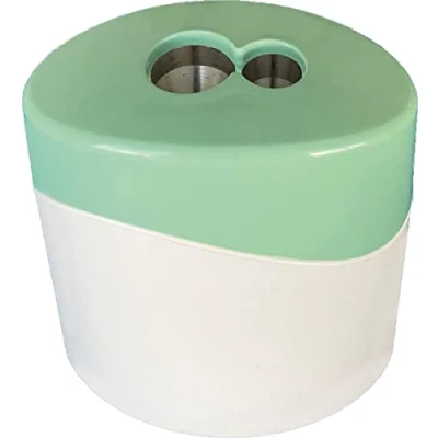 Image of M+R : Green Line Double Hole Metal Pencil Sharpener