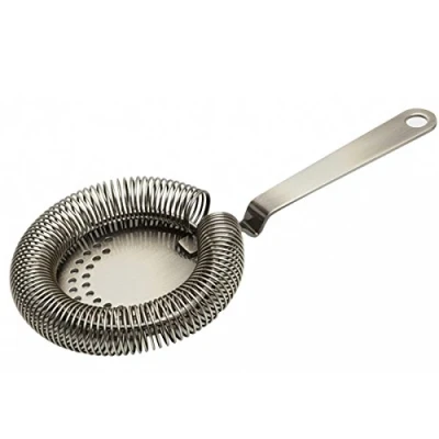 Image of Antique Brass Bar Strainer Cocktail Sieve, Strainer, Sprung Julep Hawthorne