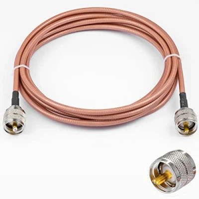 Image of Vecys PL 259 Cable UHF Male to Low Loss Coax Jumper RG400 10FT/3M for Walkie Talkie CB Radio SWR Meter Antenna Analyzer