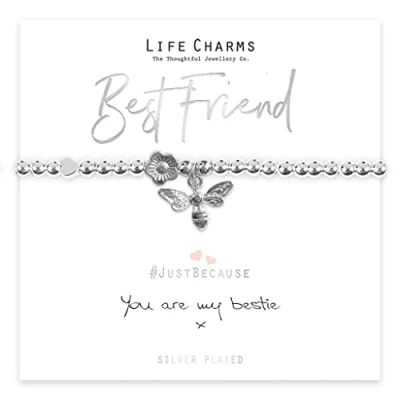 Image of Life Charms Women Jewellery Bestie Bracelet Wristband Bee Flower Ladies Gift