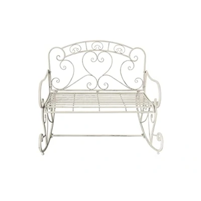 Image of ASPECT Garden Bench, Metal, Antique White, 103(W) x94(D) x93(H) cm