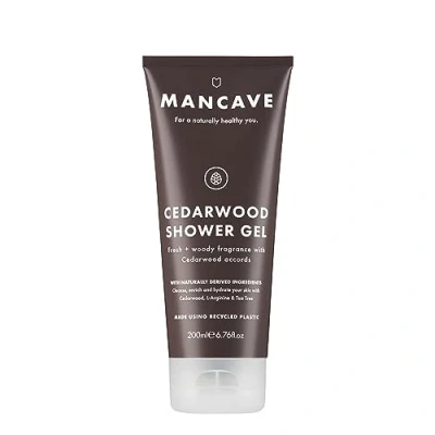 Image of ManCave Cedarwood Shower Gel for Men, Fresh Woody Aroma with Eucalyptus and Pine Needle, Sulphate Paraben Free, Natural, Vegan, Cruelty 200 ml