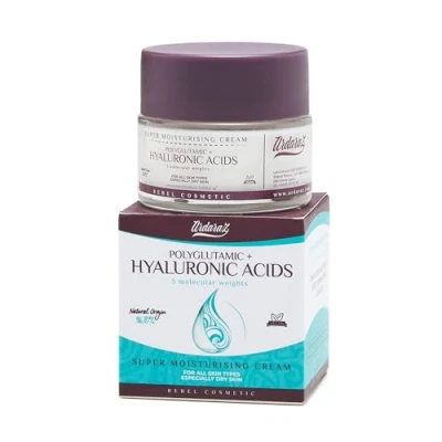 Image of Ardaraz Moisturiser Face Cream for Women with Hyaluronic Acid of 3 molecular weights and Polyglutamic Acid. Anti Wrinkle that provides volume elasticity. 50ml