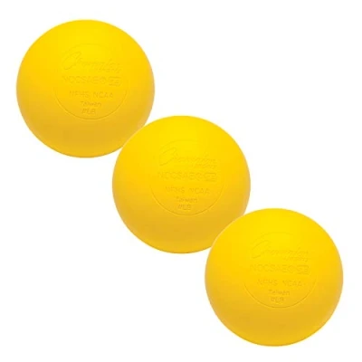Image of Champion Sports Lacrosse Balls: Official Size Sporting Goods Equipment for Professional, College &amp; Grade School Games, Practices Recreation NCAA, NFHS and SEI Certified Pack of 3 Yellow