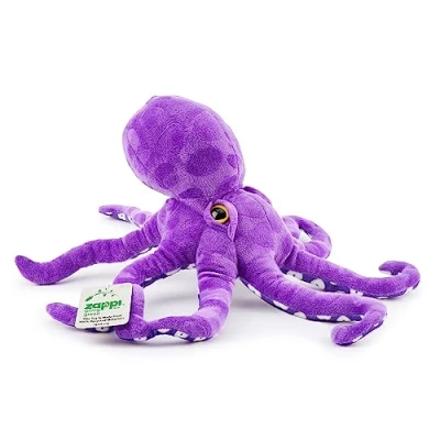 Image of Zappi Co Ultra Soft Purple Octopus Plush Toy (35cm Length) 100% Recycled, Eco Friendly, Newborn Gift, Realistic Lifelike