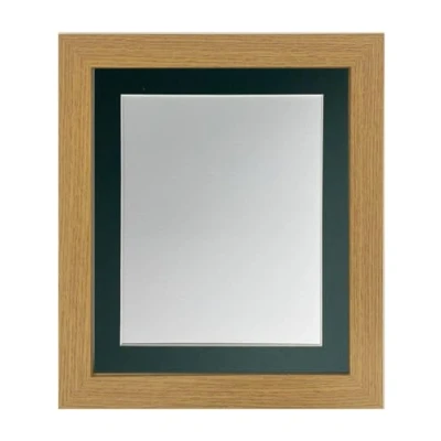 Image of FRAMES BY POST Studio Oak Picture Photo Frame with Dark Green Mount A1 for Image Size A2