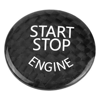 Image of Car Engine Start Stop Switch Button Cover for E Chassis E90 E91 E92 E93 E60 X1 E84 X3 E83 X5 E70 X6 E71 E72 Black interior and exterior modification