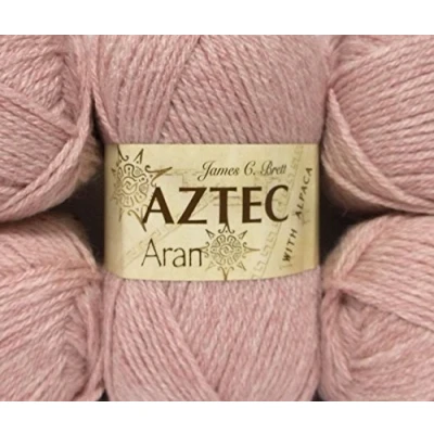 Image of James C Brett Aztec Aran with Alpaca Knitting Wool 100g Ball (AL4 Dusky Pink)