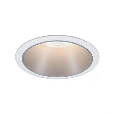 Image of Paulmann 93398 luminaire Cole Rigid Round dimmable Spotlight spot Aluminium, Plastic recessed lamp GU10, Matt White, Silver