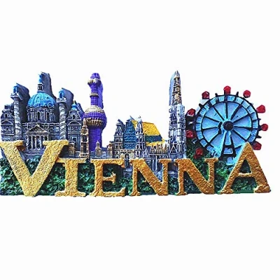 Image of 3D Vienna Austria Fridge Magnet Souvenir Gift Collection Home &amp; kitchen Decoration Whiteboard Magnetic Sticker Refrigerator