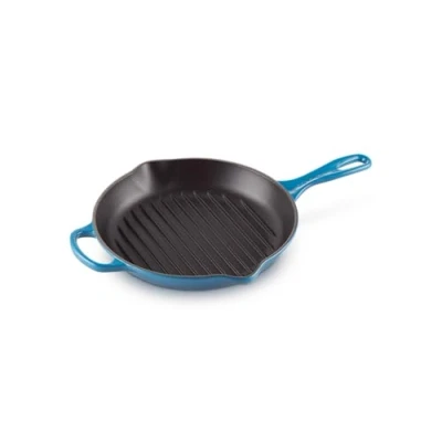 Image of Le Creuset Signature Enamelled Cast Iron Grill Skillet with Helper Handle and Two Pouring Lips, 26 cm, Marseille, 20193262000422