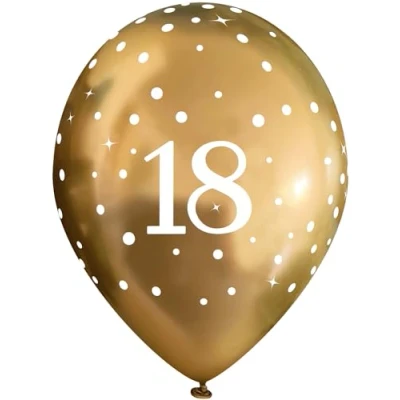Image of 11&quot; Latex Balloons Sparkling Fizz Gold 18th x 6pcs