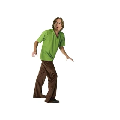 Image of Rubie&#039;s Official Shaggy Costume, Scooby Doo Mystery Inc, Mens Standard Size,Green/Dark Brown