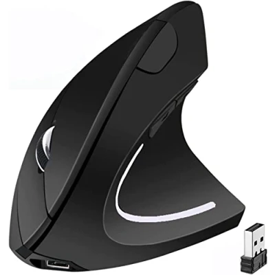 Image of Ergonomic Vertical Mice USB Wireless Mouse,2.4G Rechargeable Optical Mouse High Precision Adjustable800/1200/1600 DPI,5 Buttons for PC/Laptop/Mac