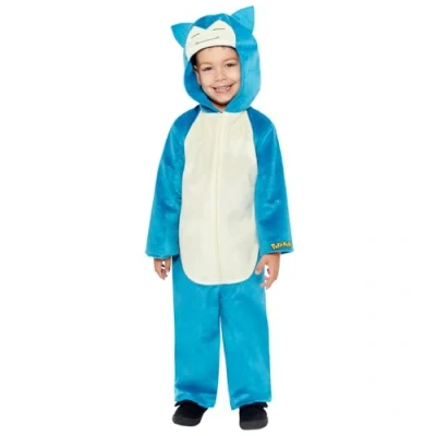 Image of Amscan 9918667 Unisex Kids Official Pokémon Snorlax Hooded Jumpsuit Fancy Dress Costume Age: 4 6 Yrs