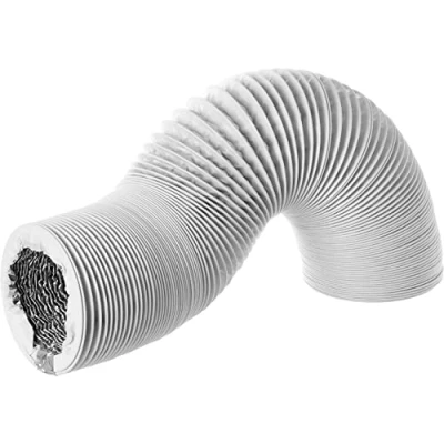 Image of Ø 100mm / 3m PVC Aluminium Flexible Ducting White Ventilation Duct Hose for Tumble Dryer, Cooker Hood, Extractor Fan, Air Conditioner