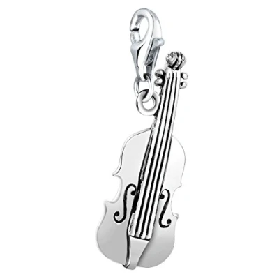 Image of Nenalina Charm Violin Pendant, for All Brands of Bracelets and Necklaces, Made 925 Sterling Silver, 713208 000