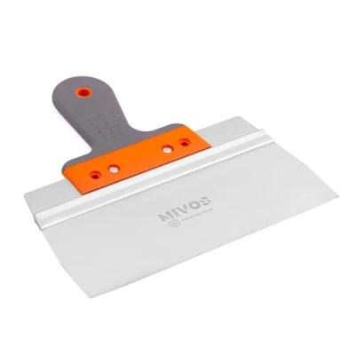 Image of Mivos Professional Smoothing Spatula Made of Stainless Steel 250 x 90 mm Rustproof Surface with Aluminium Holder and Soft Grip Cleaning Blade Width Wide