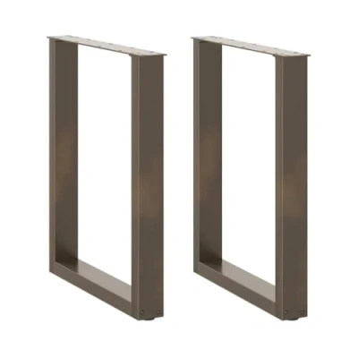 Image of vidaXL U Shaped Coffee Table Legs 2 Pieces Natural 60 x (72 73) cm Steel, Leg, Metal Furniture Leg