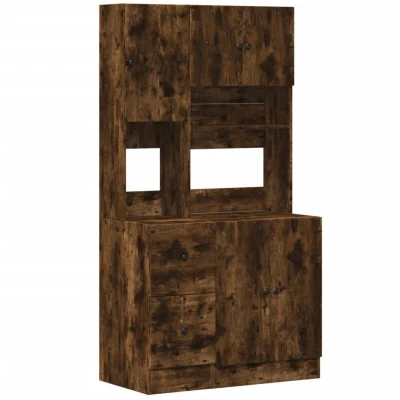 Image of vidaXL Kitchen Cabinet Smoked Oak 95x50x180 cm Engineered Wood