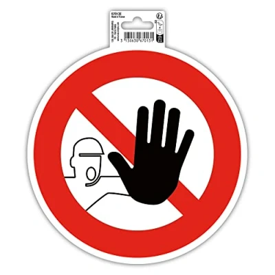 Image of Exacompta Ref 67013E Self Adhesive Company Signage Prohibited No Access Sign 20cm in Size Essential for Company, Business &amp; Commercial Needs
