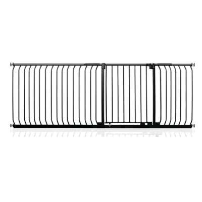 Image of Safetots Elite Pressure Safety Gate, 207cm 216cm, Matt Black, Fit Stair Baby Gate for Doors Hallways and Spaces, Barrier, Easy Installation