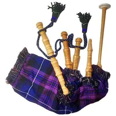 Image of children&#039;s playable bagpipes Child Bagpipe/Kids Toy Bagpipe Free 2 Reeds with Bag (Pride of Scotland Tartan)