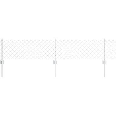 Image of vidaXL Chain Link Fence with 22 U Posts Silver 0.4x25 m Steel