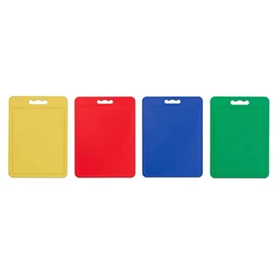 Image of Chef Aid Large Multi Colour Chopping Board Set, Multipurpose Anti Slip Surface, Easy to Clean and Dishwasher Safe with Handle, Pack of 4 Cutting Boards Each Measuring 40 x 30cm