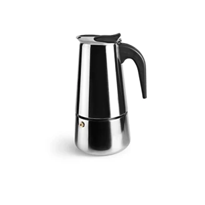 Image of IBILI Express Moka Pot, 4 Cups, 185 ml, Stainless Steel, Suitable for Induction Hobs