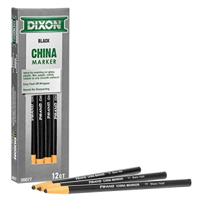 Image of Dixon China Marker, Black, Dozen, 12 Count (Pack of 1)