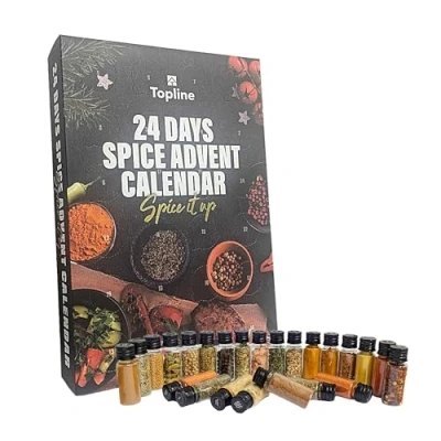 Image of Gourmet Spice Advent Calendar 2024 for Chefs Premium 24 Seasoning, Mixed Herbs &amp; Jars Unique Stocking Filler, Christmas Gifts, Birthdays