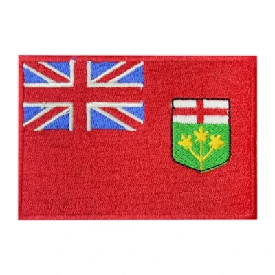 Image of Ontario Flag Patch, Canadian Embroidered Iron on Sew Patch Badge for Clothes etc. 9X6 cm