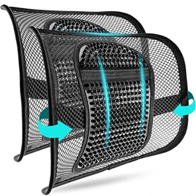 Image of m zimoon 2 Pack Mesh Back Support, Lumbar Support Cushion Air Flow Chair with Elastic Strap Rest for Home Office Car Seat Pain Relief