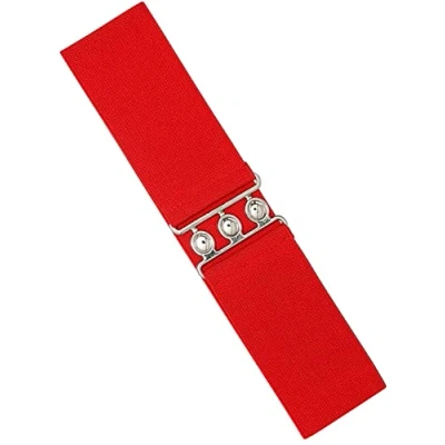 Image of 989Zé ENZO Womens Elasticated Stretch BELTS Wide Ladies Elastic Stretchy Belt for All Waist Sizes EZ 12 RED M