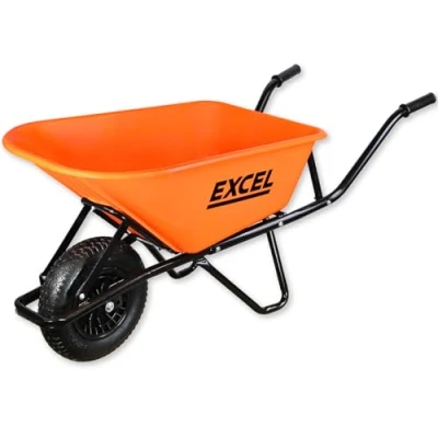 Image of Excel Wheelbarrow Cart Trolley Heavy duty 100L HDPE Plastic Tray with 150 kg load capacity &amp; Durable Strong Wheel, Wheelbarrows, wheel Barrow, wheelbarrow, large barrow