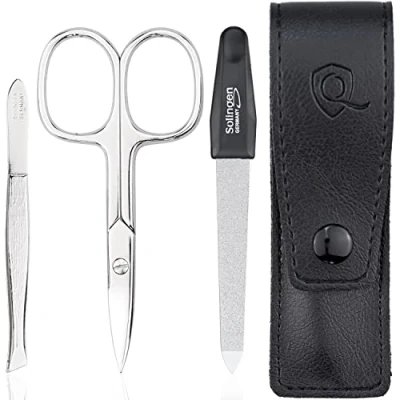 Image of marQus Manicure set 3 piece including scissors, nail file and tweezers Perfect for him or her, at home travel kit