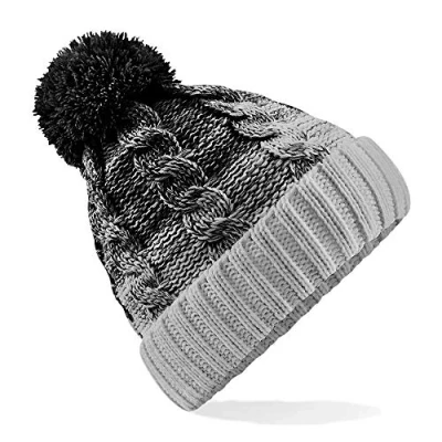 Image of Beechfield Ombré Beanie Black/Light Grey
