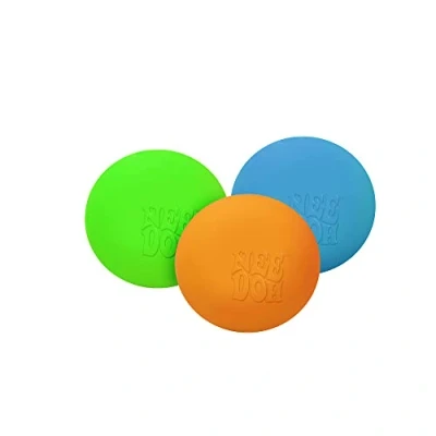 Image of Schylling Teenie Nee Doh Pack of 3 Stress Balls Micro NeeDoh ball Fidget Toy to De &amp; Relieve Anxiety, Non Toxic Dough Material