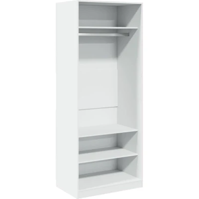 Image of vidaXL Wardrobe, Closet for Bedroom Hallway, Clothes Storage Organiser with Door, Cupboard, Armoire, Modern Style, White Engineered Wood