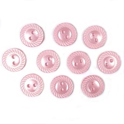 Image of Milled Edge Round Plastic Buttons 16mm Wide Pack of 10 (Pink)