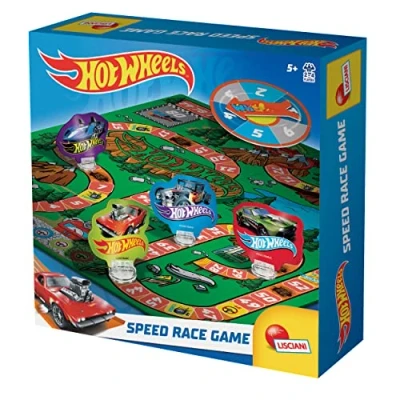Image of Lisciani HOT WHEELS SPEED Race Game Classic Board For Children and Families Includes Board, Spinner, Markers Promotes Hand Eye Coordination Dexterity The Goose