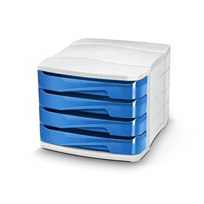 Image of CEP 1003940351 Drawer Cabinet 4 Drawers Gloss 394 G Ocean Blue/White