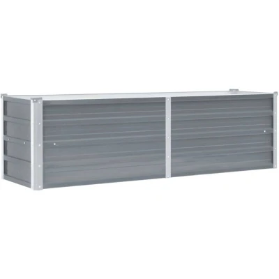 Image of vidaXL Garden Raised Bed Galvanised Steel 160x40x45 cm Grey
